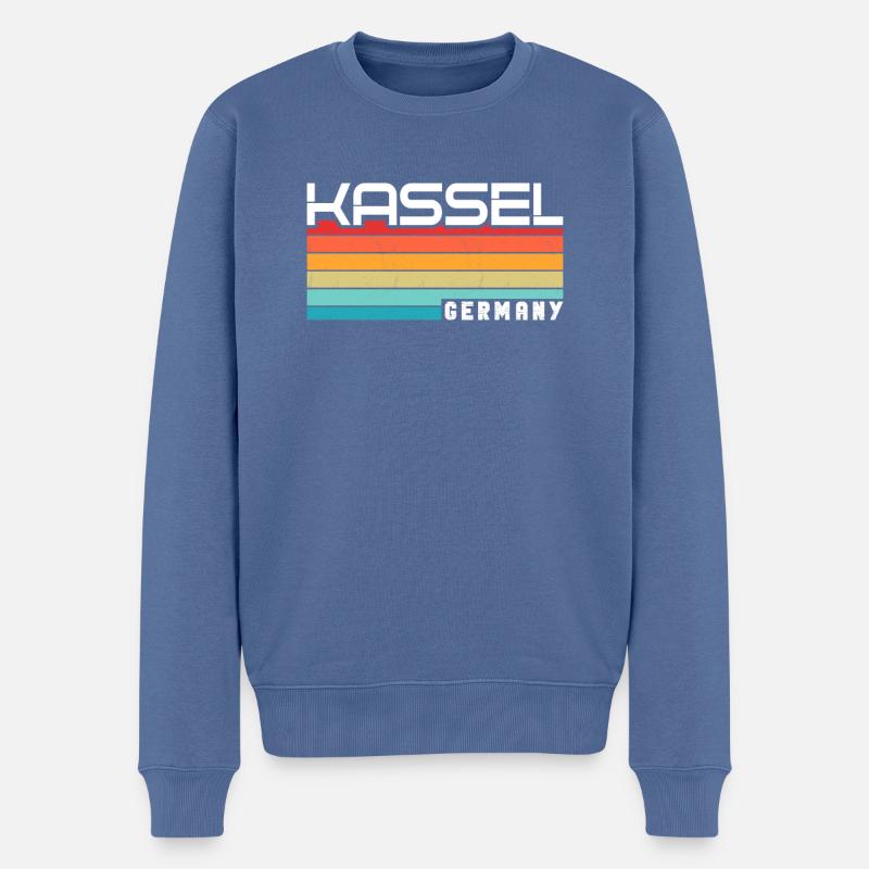 Kasselerin Kasseler Kassel - Männer Premium Bio Pullover - Taubenblau