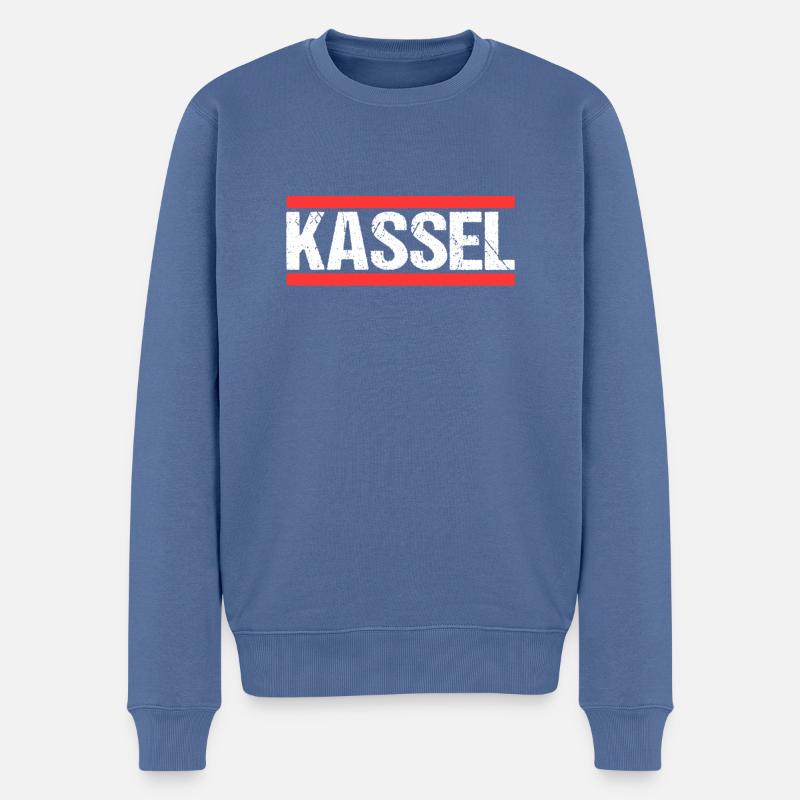 Kasselerin Kasseler Kassel - Männer Premium Bio Pullover - Taubenblau