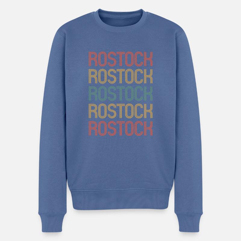 Rostockerin Rostocker Rostock - Männer Premium Bio Pullover - Taubenblau