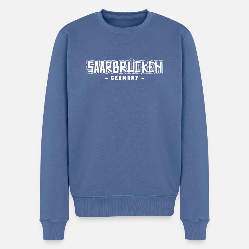 Saarbrückenerin Saarbrückener Saarbrücken - Männer Premium Bio Pullover - Taubenblau