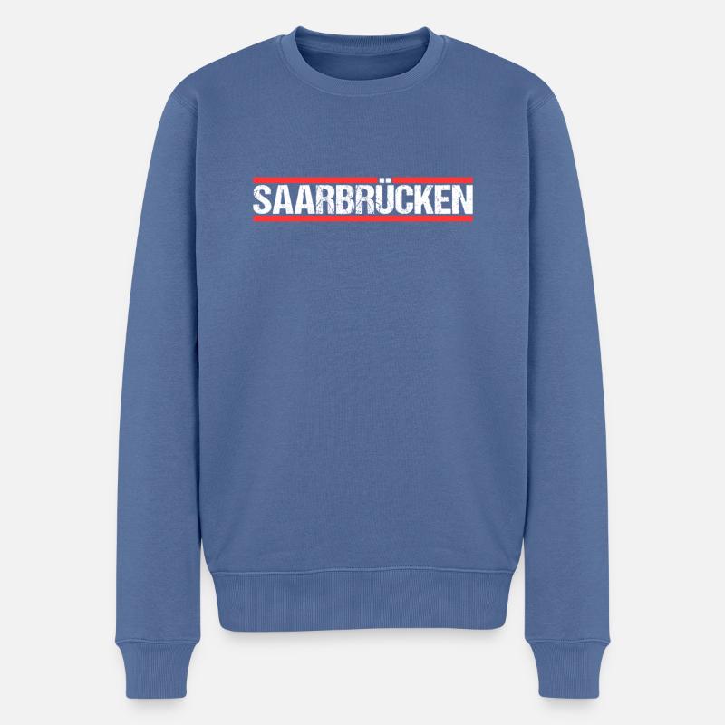 Saarbrückenerin Saarbrückener Saarbrücken - Männer Premium Bio Pullover - Taubenblau