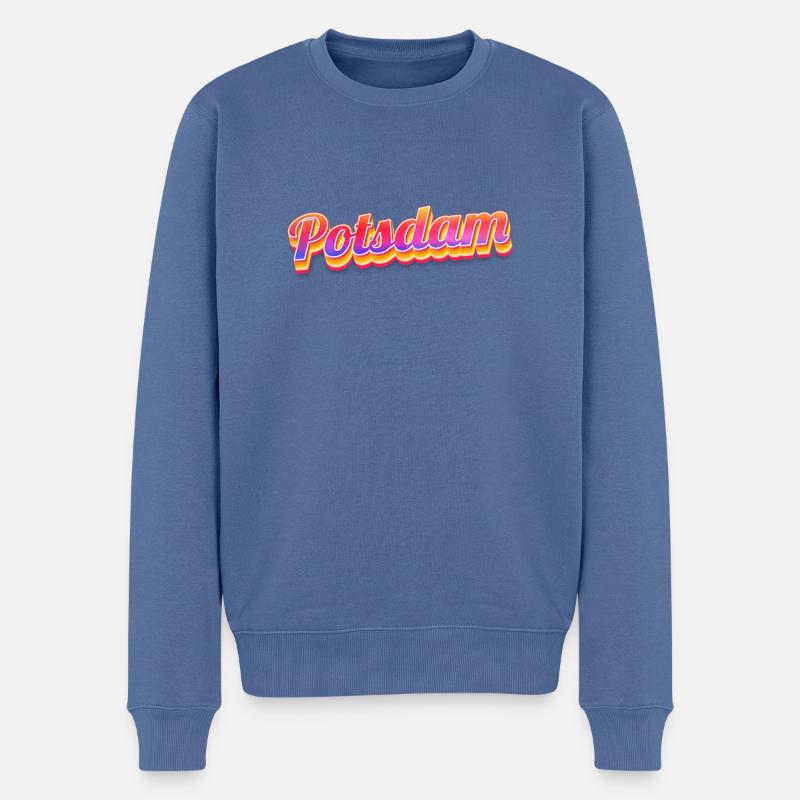 Potsdamerin Potsdamer Potsdam - Männer Premium Bio Pullover - Taubenblau