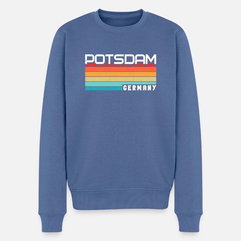 Potsdamer, Potsdamer Potsdam - Pull Premium bio Homme - bleu pigeon