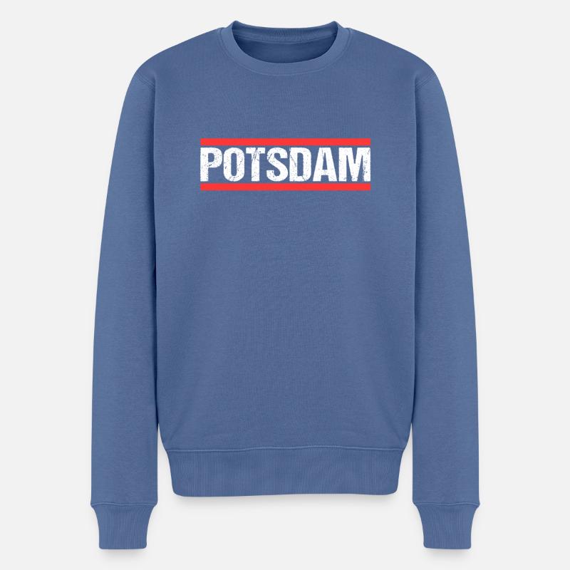 Potsdamerin Potsdamer Potsdam - Männer Premium Bio Pullover - Taubenblau