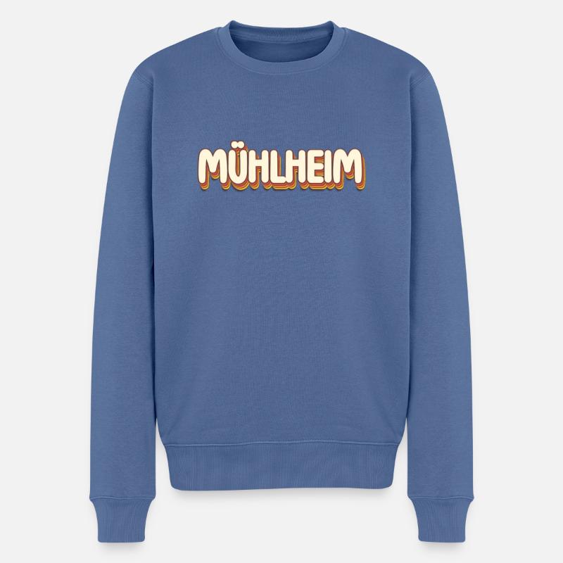 Mühlheimerin Mühlheimer Mühlheim - Männer Premium Bio Pullover - Taubenblau