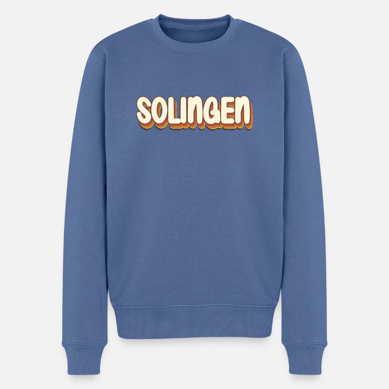 Solingérine Solinger Solingen - Pull Premium bio Homme - bleu pigeon