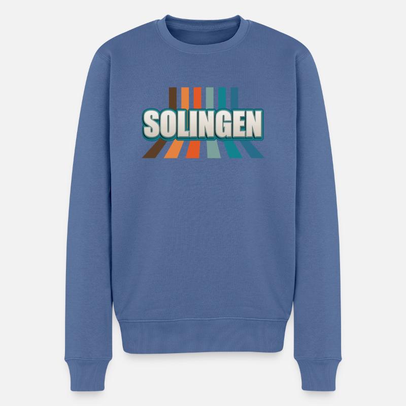 Solingerin Solinger Solingen - Männer Premium Bio Pullover - Taubenblau