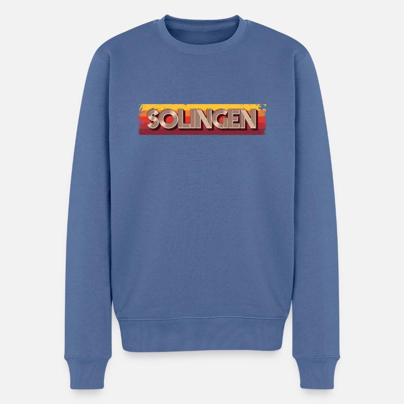 Solingérine Solinger Solingen - Pull Premium bio Homme - bleu pigeon
