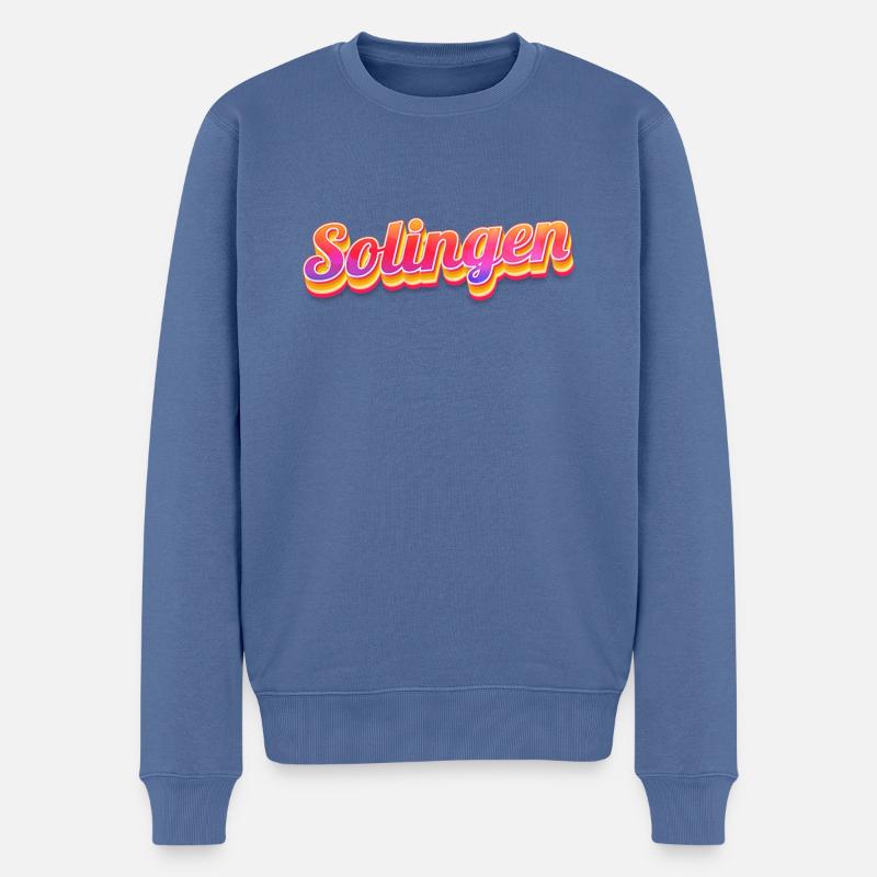 Solingerin Solinger Solingen - Männer Premium Bio Pullover - Taubenblau