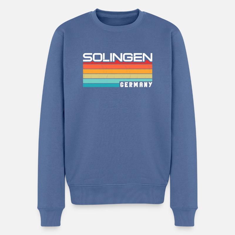 Solingérine Solinger Solingen - Pull Premium bio Homme - bleu pigeon