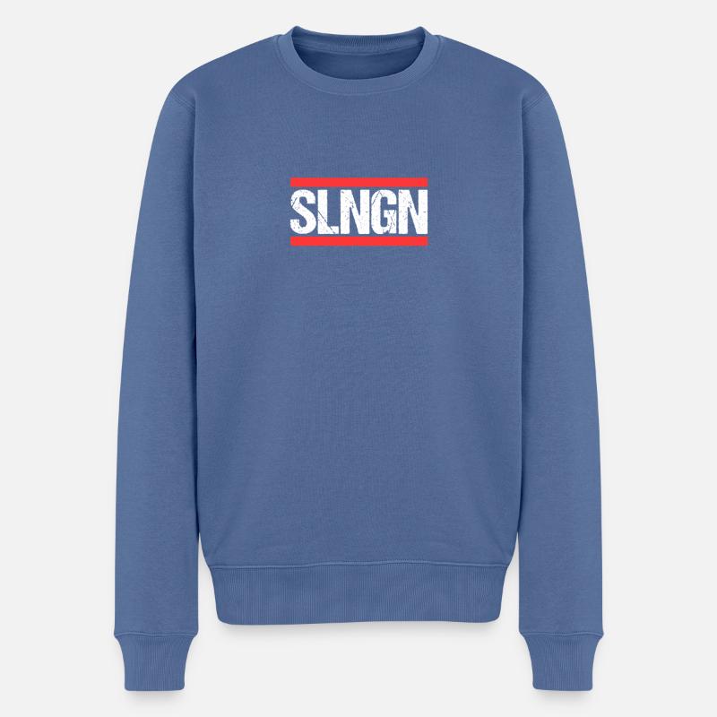 Solingerin Solinger Solingen - Männer Premium Bio Pullover - Taubenblau