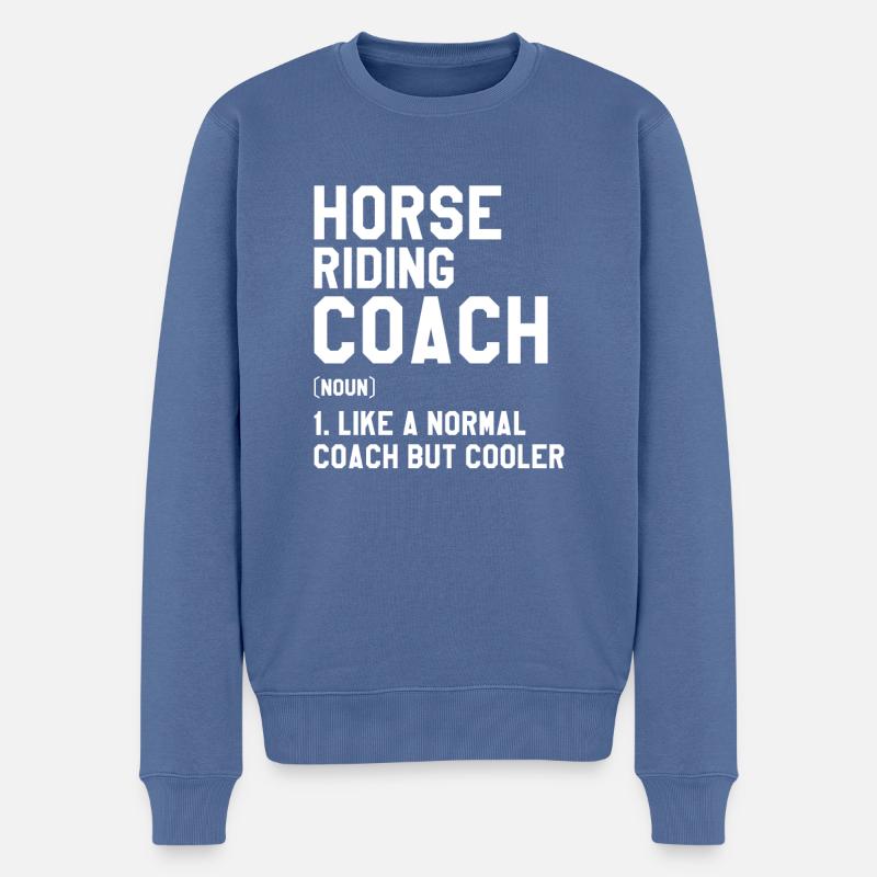 Entraîneur d’équitation comme un entraîneur normal mais plus cool - Pull Premium bio Homme - bleu pigeon