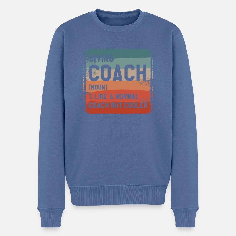 Tauchcoach wie ein normaler Coach, aber cooler - Männer Premium Bio Pullover - Taubenblau