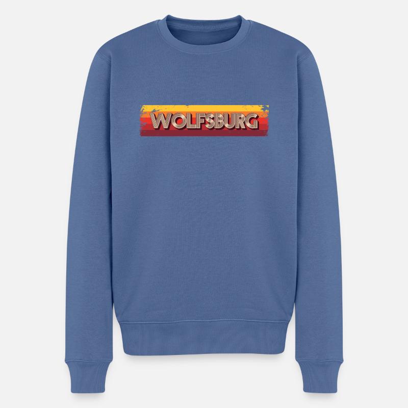 Wolfsburgerin Wolfsburger Wolfsburg - Männer Premium Bio Pullover - Taubenblau