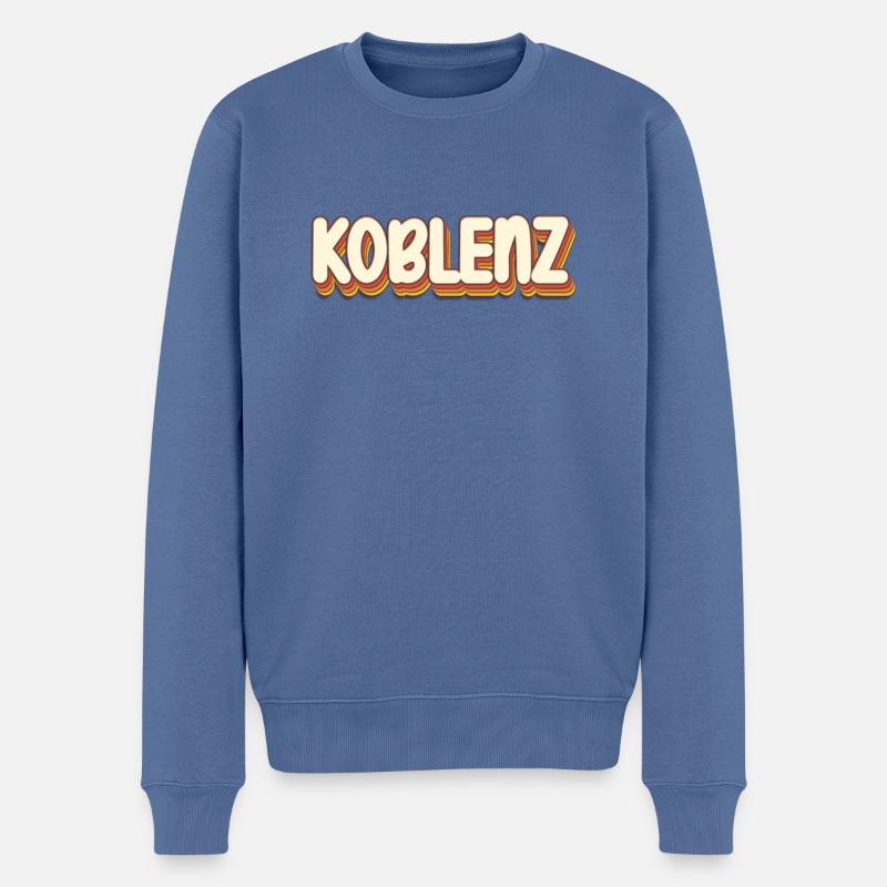 Koblenzerin Koblenzer Koblenz - Männer Premium Bio Pullover - Taubenblau