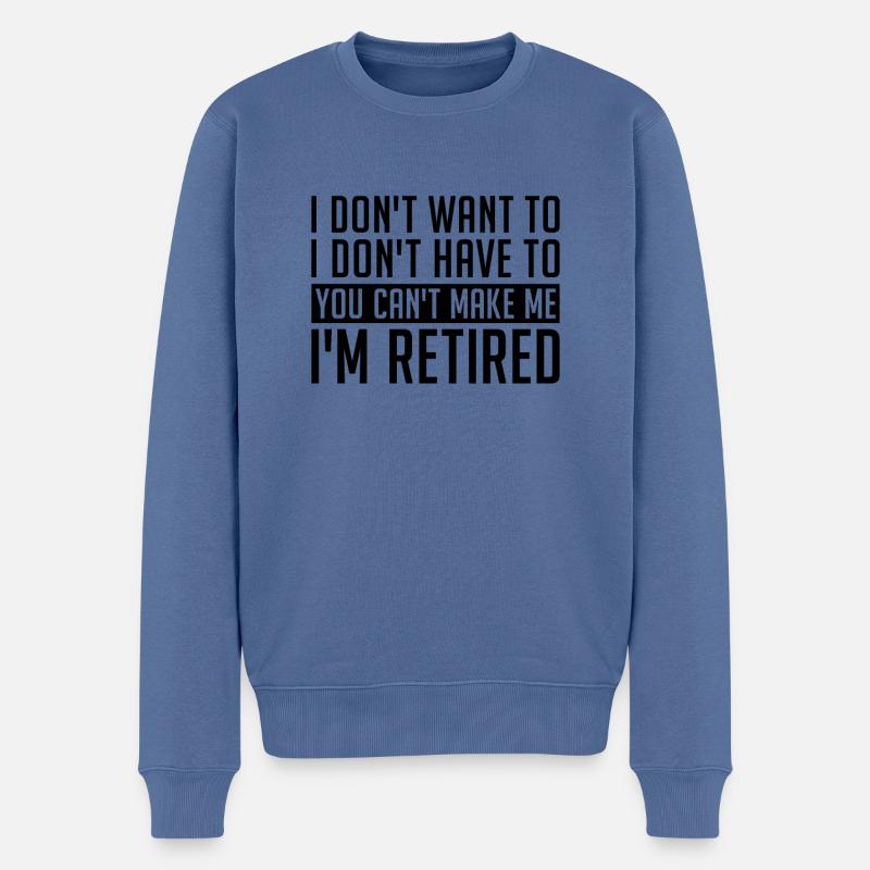 Pension de pensionné - Pull Premium bio Homme - bleu pigeon