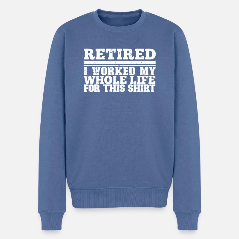 Pension de pensionné - Pull Premium bio Homme - bleu pigeon