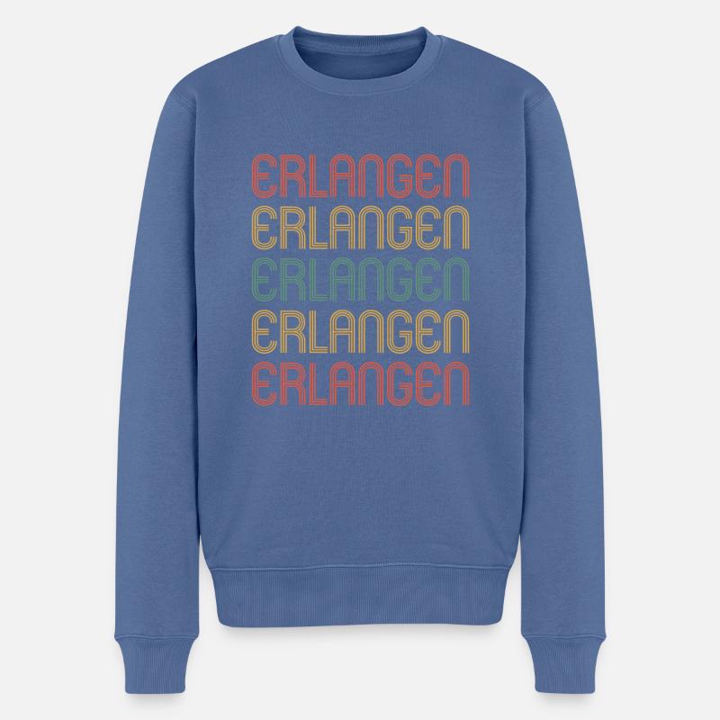 Erlangenerin Erlangener Erlangen - Männer Premium Bio Pullover - Taubenblau