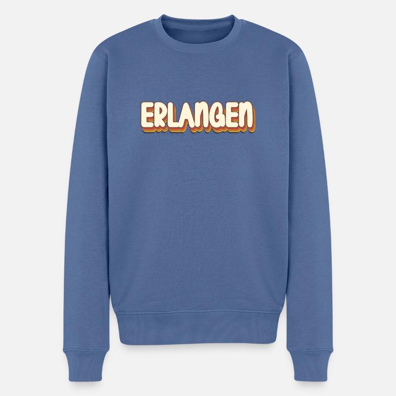 Erlangenerin Erlangener Erlangen - Männer Premium Bio Pullover - Taubenblau