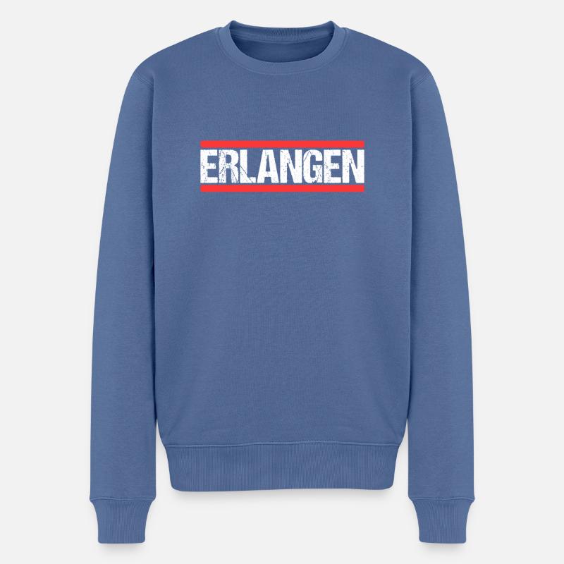 Erlangenerin Erlangener Erlangen - Männer Premium Bio Pullover - Taubenblau