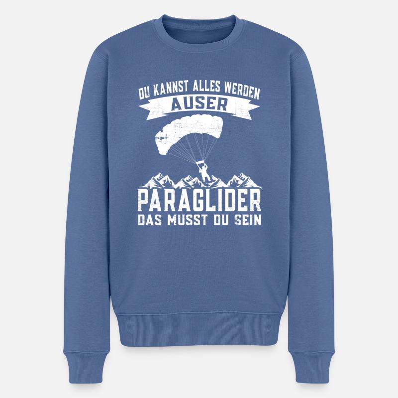 Gleitschirmflieger Paragliding Paragleiter - Männer Premium Bio Pullover - Taubenblau