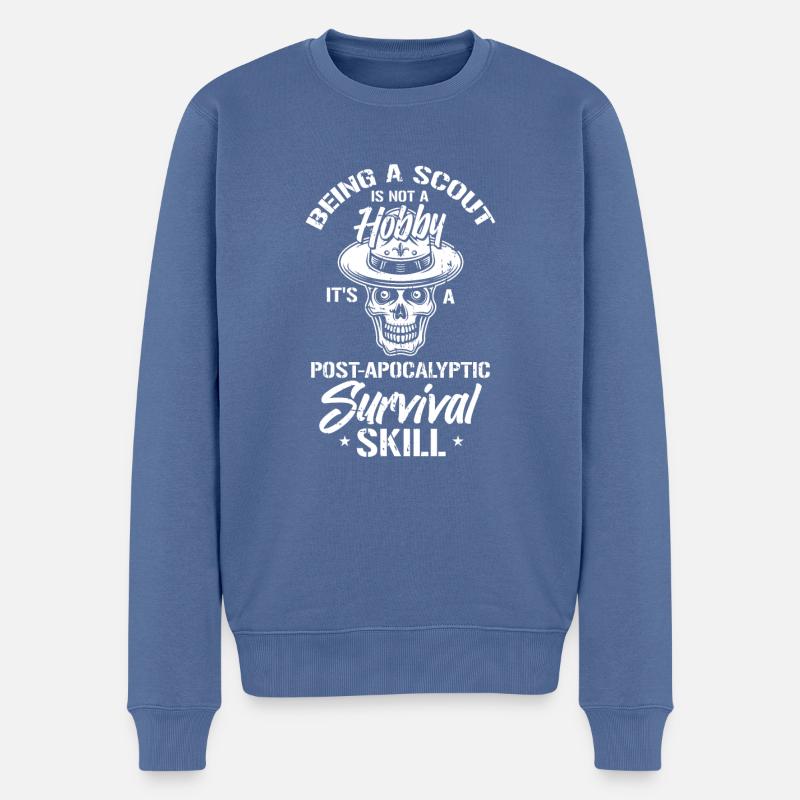 Drapeau américain Boy Scout - Pull Premium bio Homme - bleu pigeon