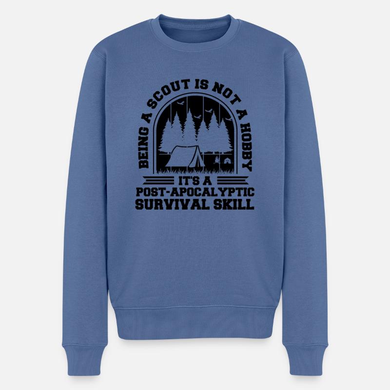 Éclaireur - Pull Premium bio Homme - bleu pigeon