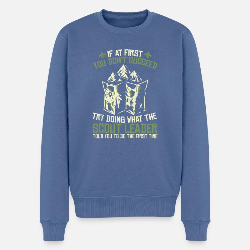 Boy Scout drôle - Pull Premium bio Homme - bleu pigeon