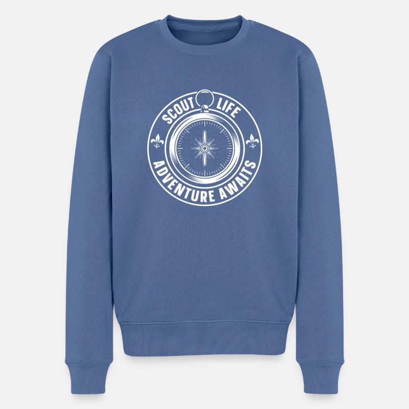 Pfadfinder Leben - Männer Premium Bio Pullover - Taubenblau