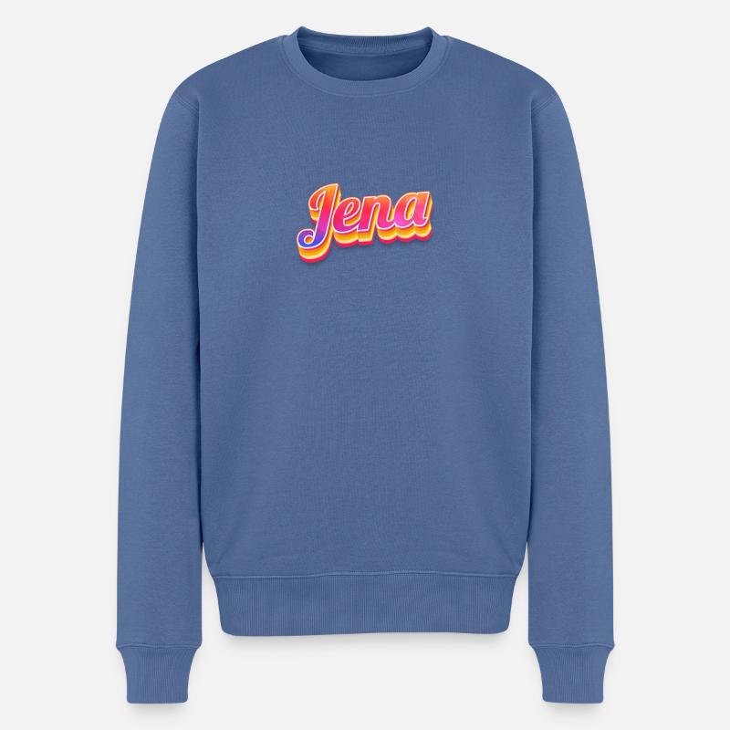 Jenaerin Jenaer Jena - Männer Premium Bio Pullover - Taubenblau
