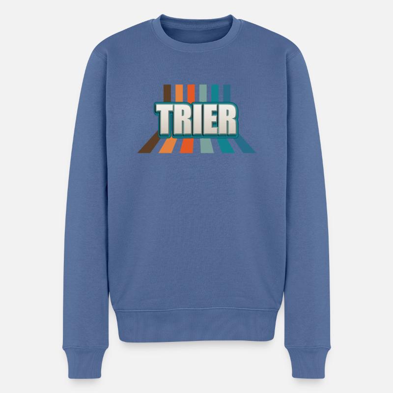 Trèves, Trèves, Trèves - Pull Premium bio Homme - bleu pigeon