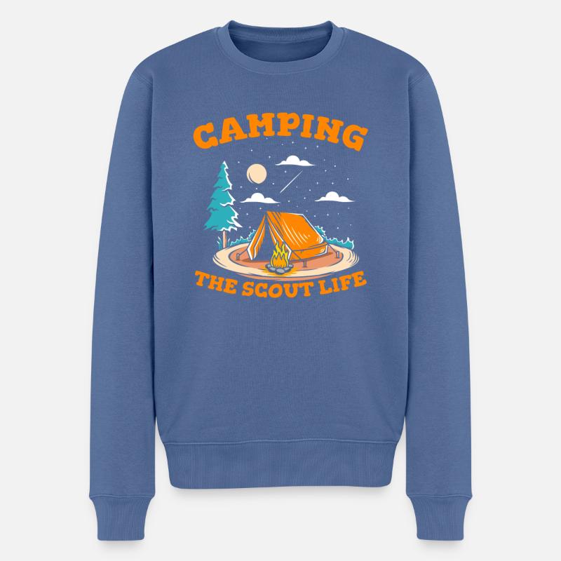 Pfadfinder Cool - Männer Premium Bio Pullover - Taubenblau
