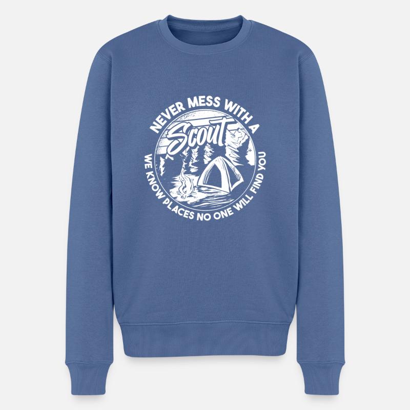 Éclaireur - Pull Premium bio Homme - bleu pigeon