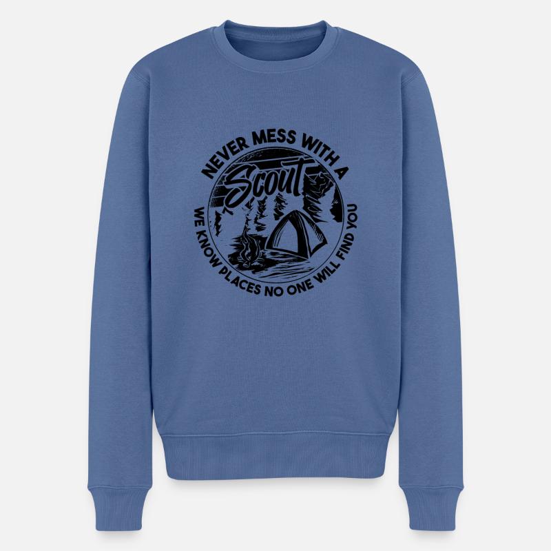 Éclaireur - Pull Premium bio Homme - bleu pigeon
