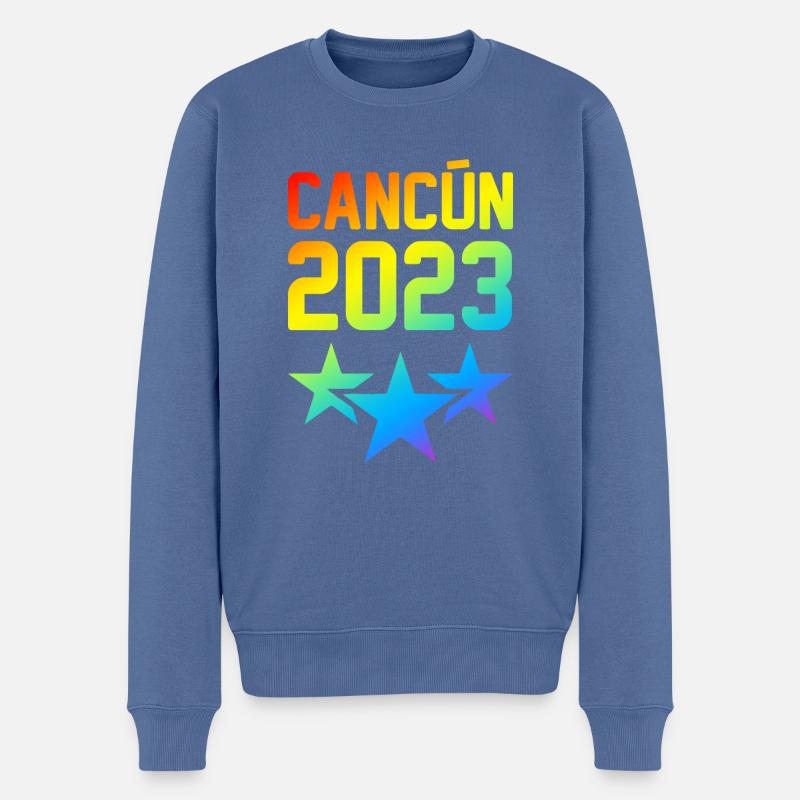 Cancun 2023 - Männer Premium Bio Pullover - Taubenblau