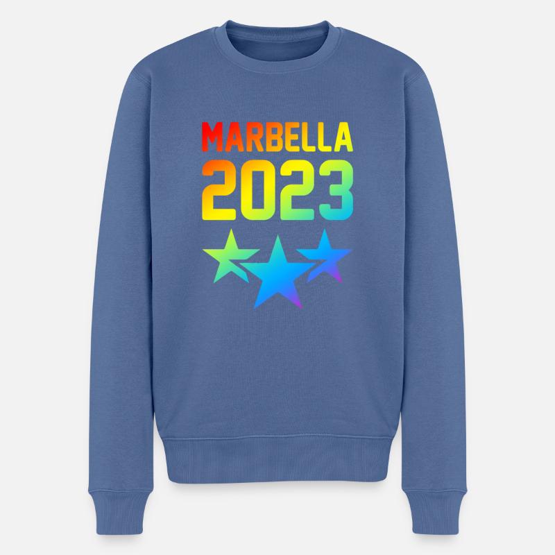 Marbella 2023 - Männer Premium Bio Pullover - Taubenblau