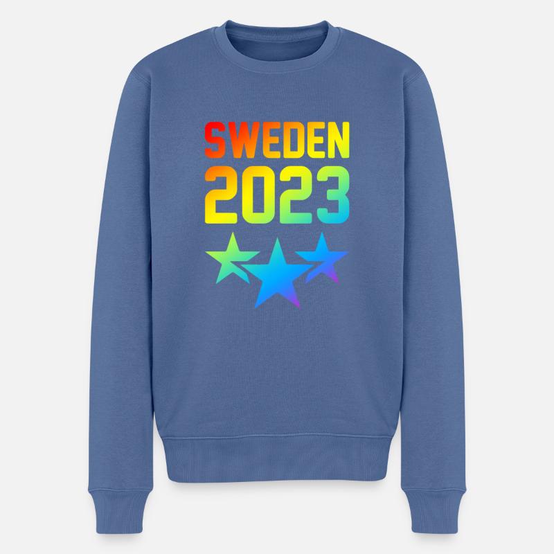 Suède 2023 - Pull Premium bio Homme - bleu pigeon