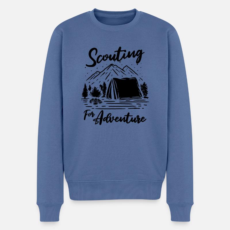 Pfadfinder Abenteuer - Männer Premium Bio Pullover - Taubenblau