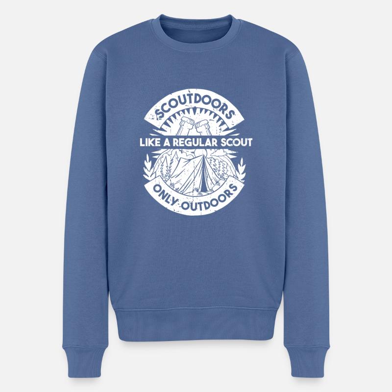 Pfadfinder Abenteuer - Männer Premium Bio Pullover - Taubenblau