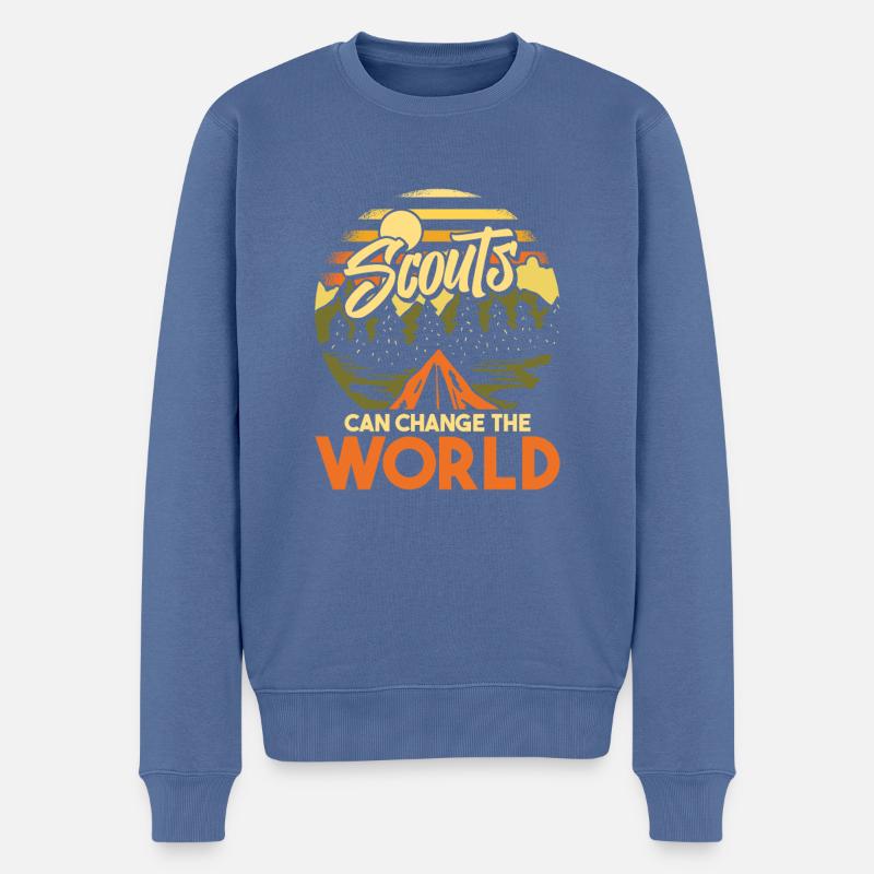 Pfadfinder - Männer Premium Bio Pullover - Taubenblau