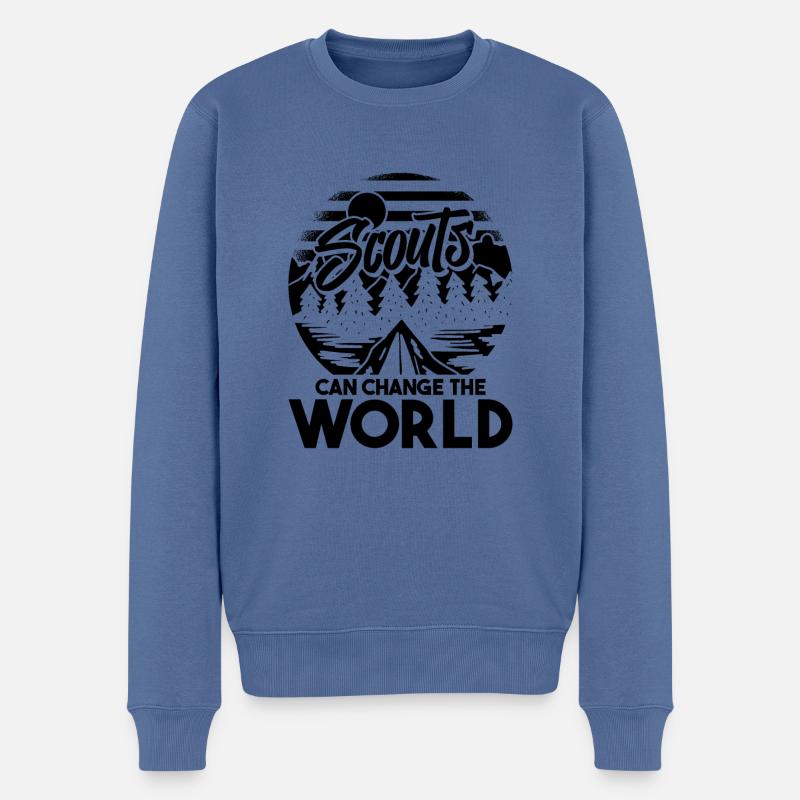 Pfadfinder - Männer Premium Bio Pullover - Taubenblau