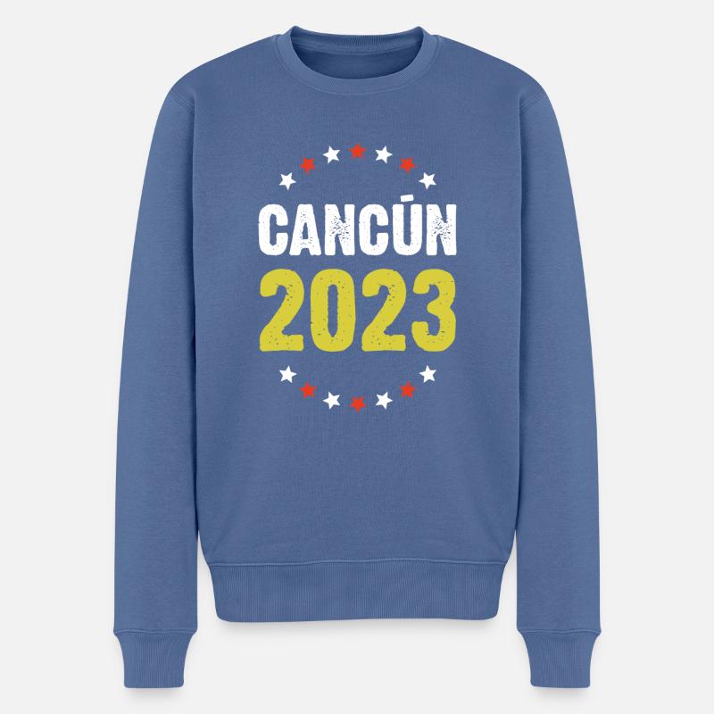 Cancun 2023 - Pull Premium bio Homme - bleu pigeon