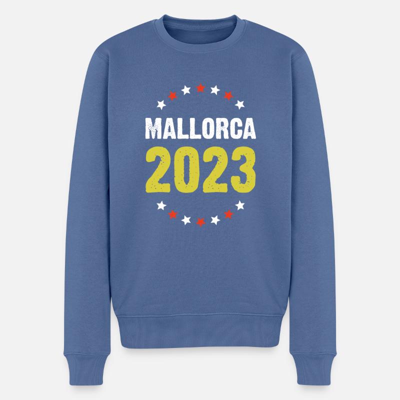 Majorque 2023 - Pull Premium bio Homme - bleu pigeon
