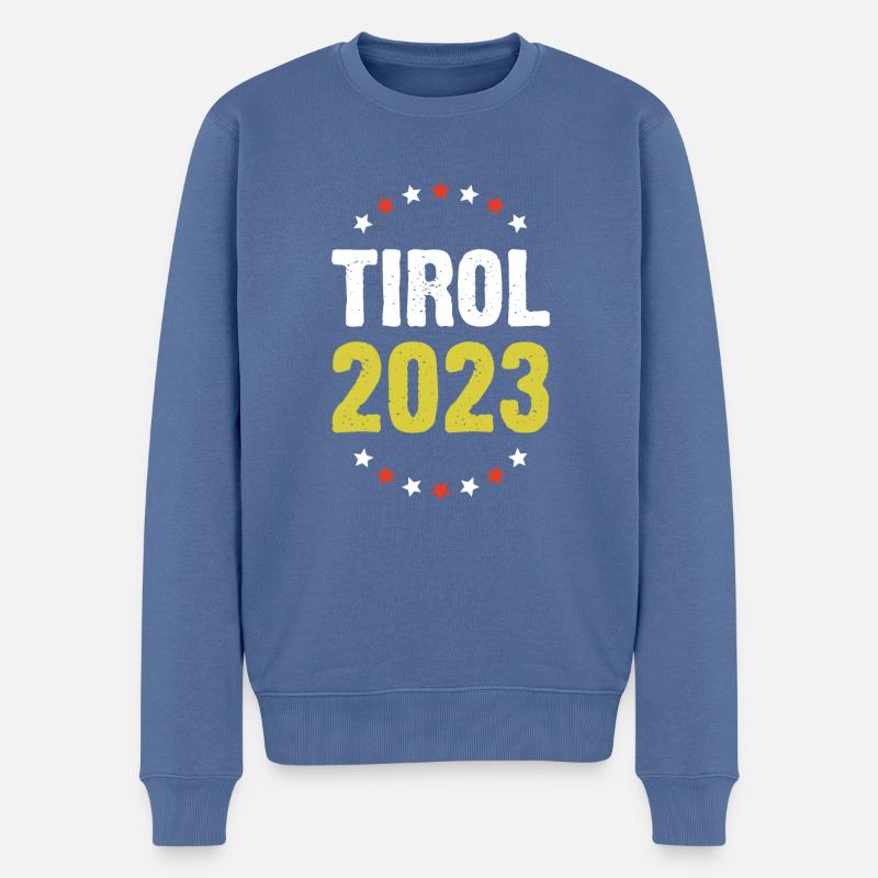 Tirol 2023 - Männer Premium Bio Pullover - Taubenblau
