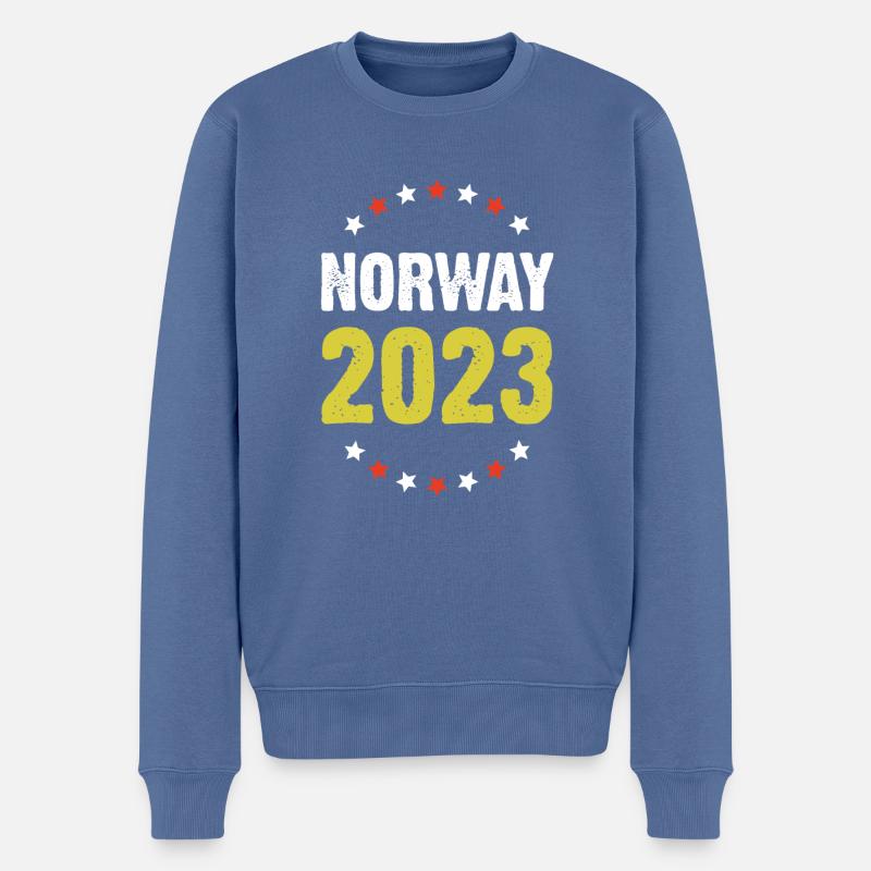 Norway 2023 - Männer Premium Bio Pullover - Taubenblau