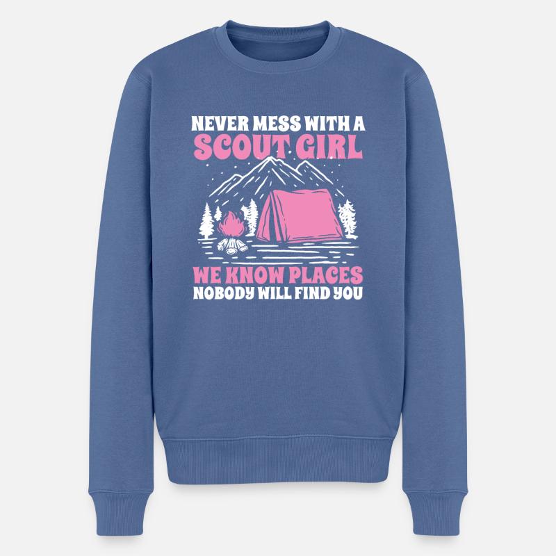 Boy Scout drôle - Pull Premium bio Homme - bleu pigeon