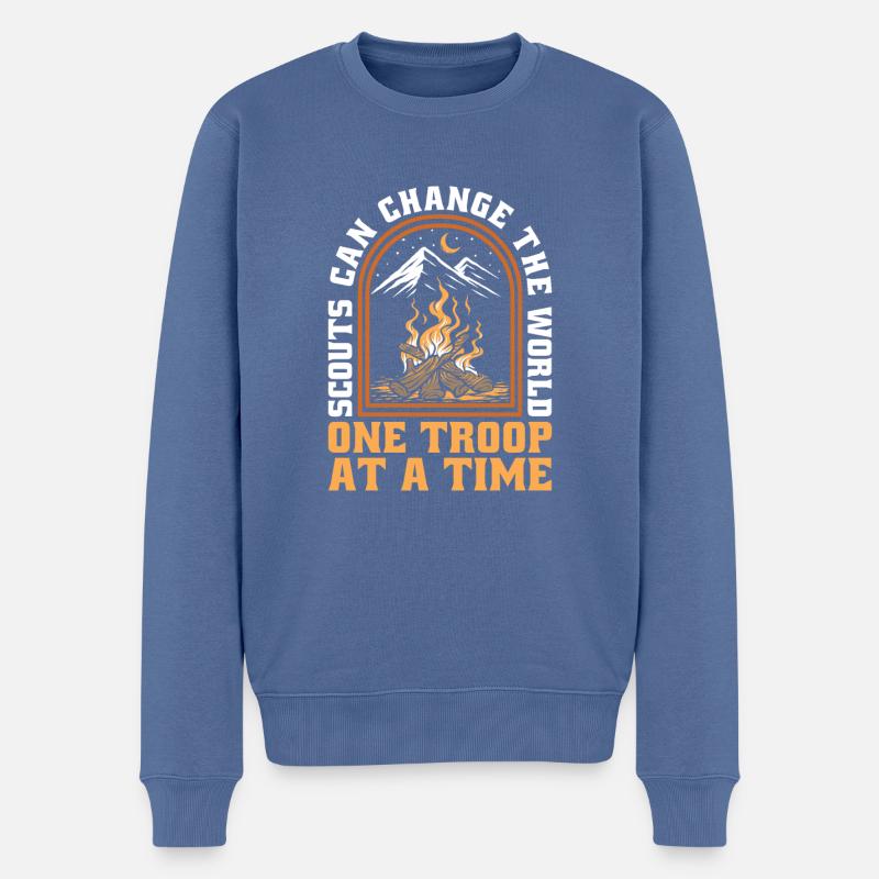 Pfadfinder Cool - Männer Premium Bio Pullover - Taubenblau