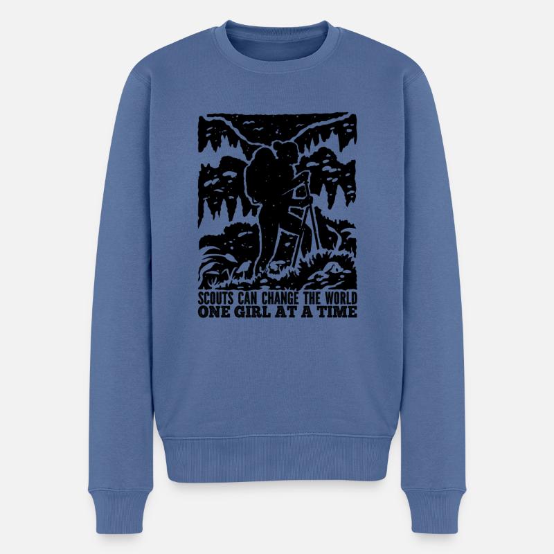 Fille scoute - Pull Premium bio Homme - bleu pigeon