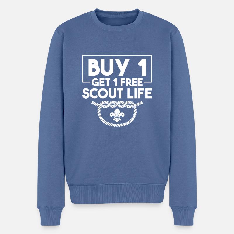 Boy Scout drôle - Pull Premium bio Homme - bleu pigeon
