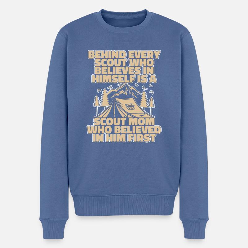 Pfadfinder Mutter - Männer Premium Bio Pullover - Taubenblau